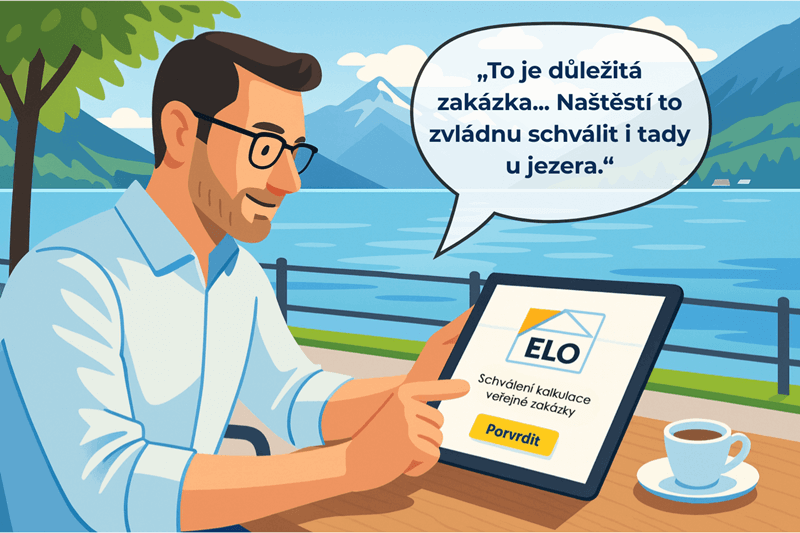 Schvalování veřejných zakázek na dovolené? ELO – vaše kancelář i na cestách. Článek EXON 